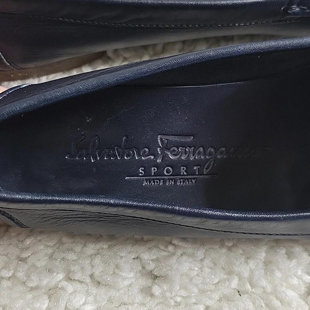 Salvatore ferragamo Ganachi navy leather driving loafers/shoes size 7 - Picture 14 of 16